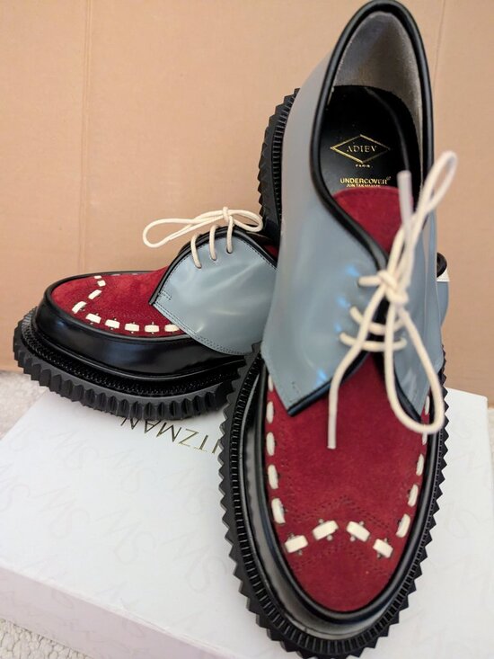ADIEU PARIS  Gray BLACK Upper Suede Red leather Mens Shoes 9 main image 7